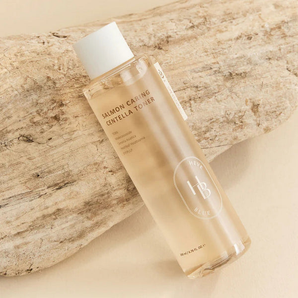 HEVEBLUE Salmon Caring Centella Toner 200ml – Tónico Facial Hidratante Calmante con PDRN de Salmón y Centella
