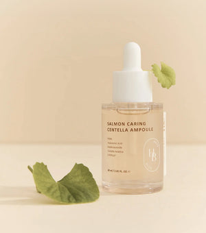 HEVEBLUE Salmon Caring Centella Ampoule 30ml – Ampolla Facial Hidratante Calmante con PDRN, Centella y Ácido Hialurónico