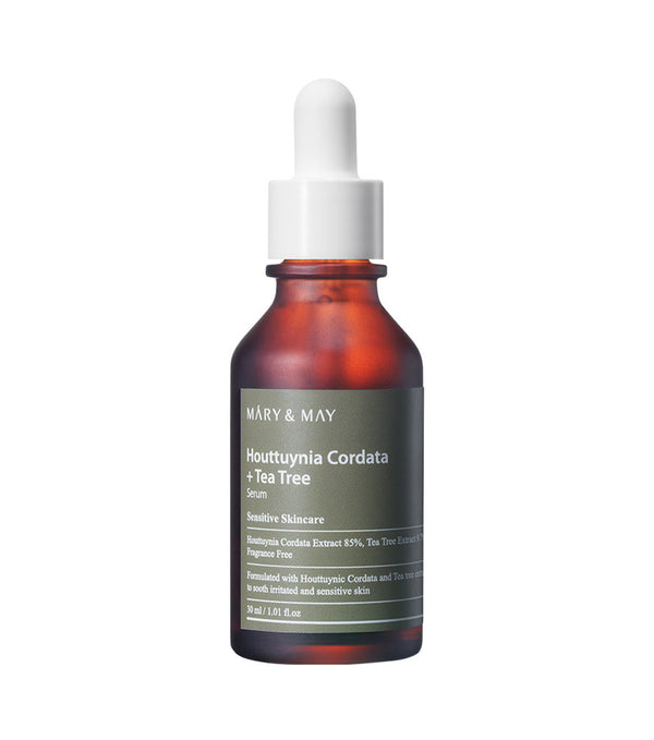 MARY&MAY Houttuynia Cordata + Tea Tree Serum 30ml – Sérum Calmante y Purificante de Poros con Houttuynia