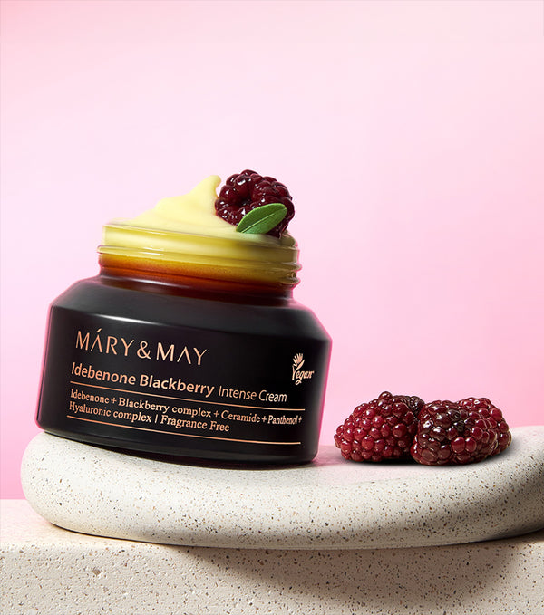 MARY&MAY Idebenone Blackberry Intense Cream 70g – Crema Antioxidante y Reafirmante con Idebenona