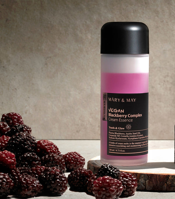 MARY&MAY Vegan Blackberry Complex Cream Essence 140ml – Esencia Hidratante y Antioxidante con Blackberry Extract