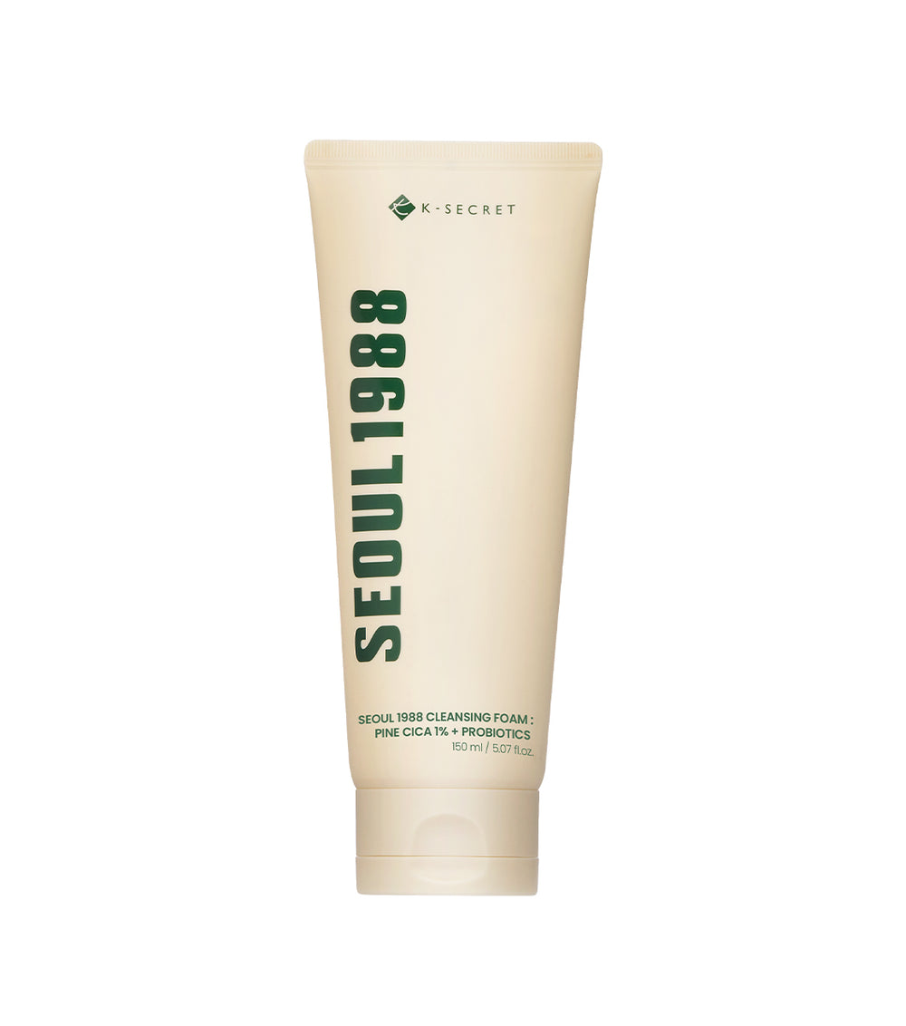 K-SECRET Seoul 1988 Cleansing Foam: Pine Cica 1% + Probiotics 200ml – Limpiador Facial Purificante y Calmante con Pine Cica