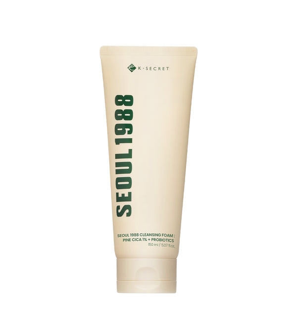 K-SECRET Seoul 1988 Cleansing Foam: Pine Cica 1% + Probiotics 200ml – Limpiador Facial Purificante y Calmante con Pine Cica