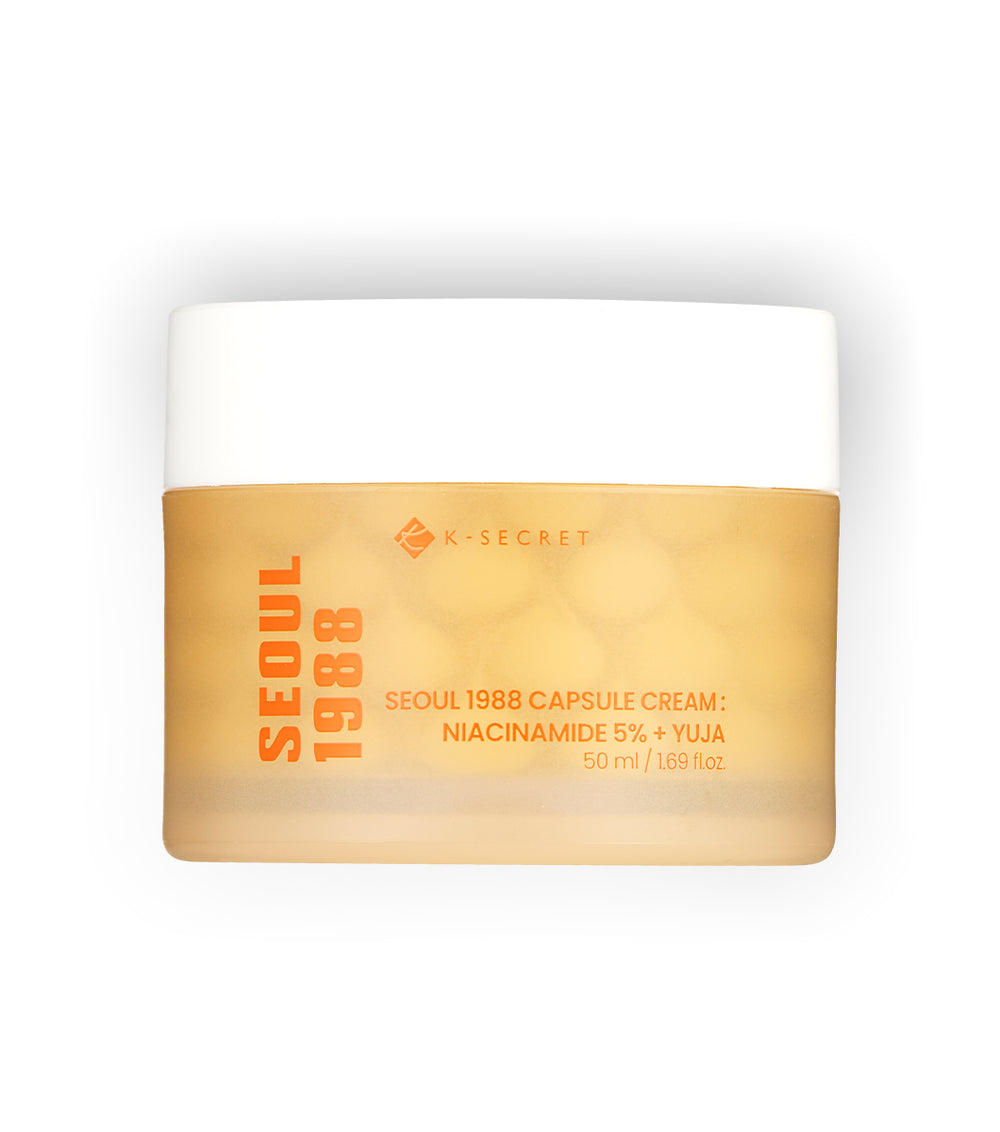 K-SECRET Seoul 1988 Capsule Cream: Niacinamide 5% + Yuja 50ml – Crema Facial Iluminadora y Revitalizante con Niacinamida