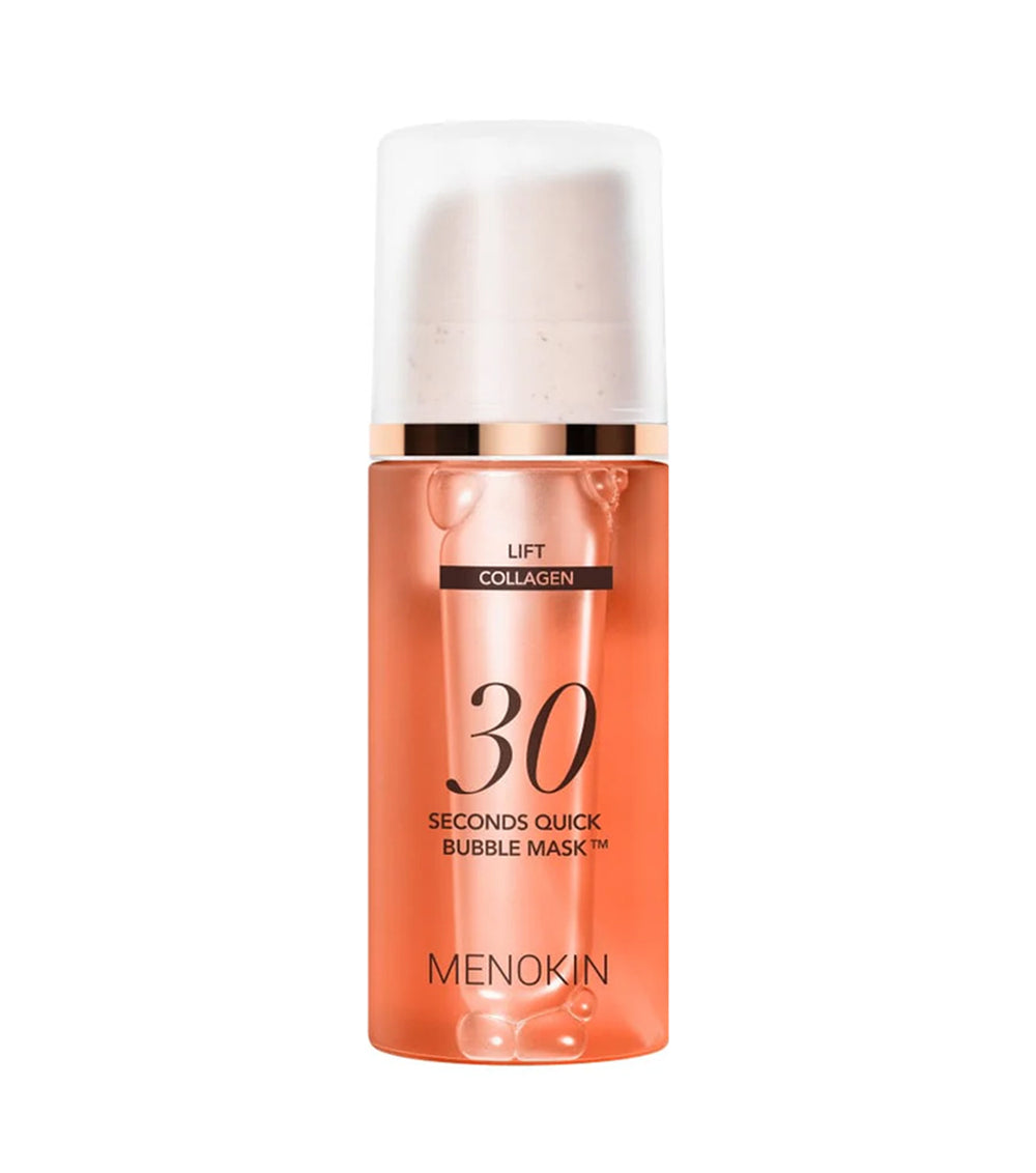 MENOKIN 30 Seconds Quick Bubble Mask Lift 95ml – Mascarilla Facial Reafirmante con Colágeno Vegano de Hibisco