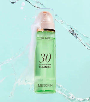 MENOKIN 30 Seconds Bubble Cleanser Pore Clear 150ml – Limpiador Facial Purificante con Arcilla Verde