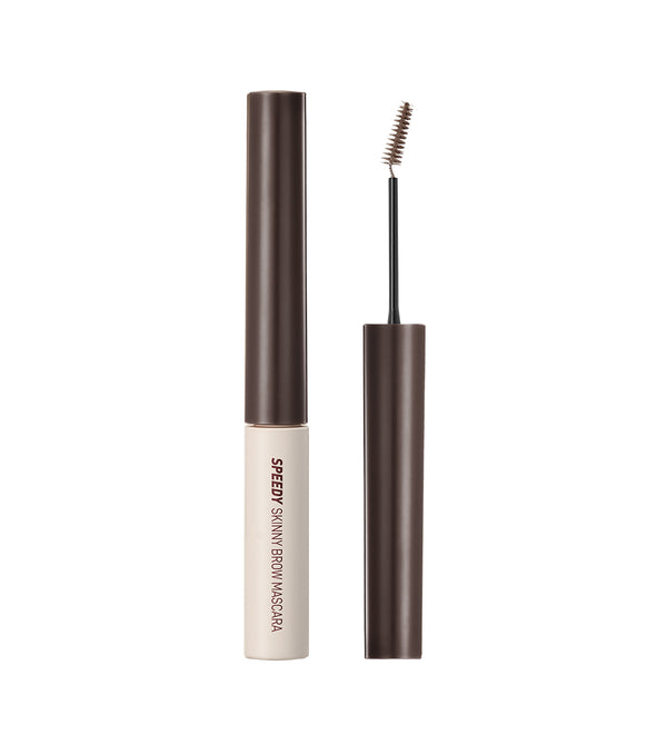 PERIPERA Speedy Skinny Brow Mascara 3g – Máscara de Cejas con Color y Polvo Fino Difuminador