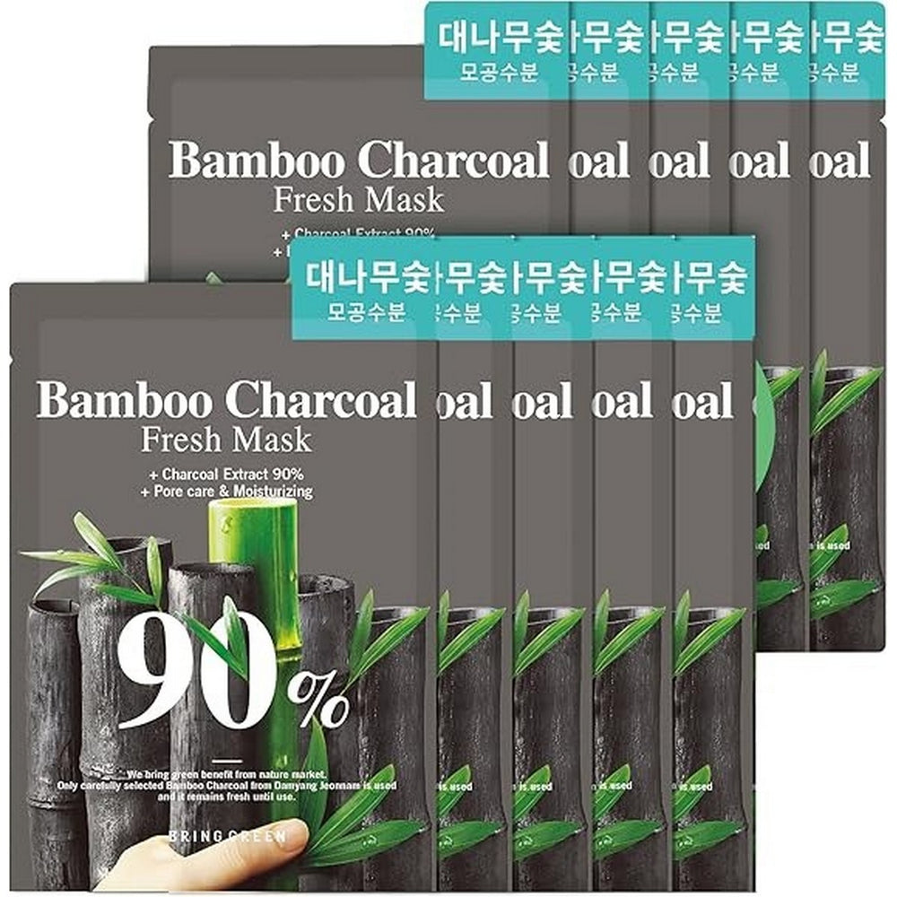 BRING GREEN | Bamboo Charcoal 90% Fresh Mask 1u – Mascarilla Purificante e Hidratante con Carbón de Bambú.