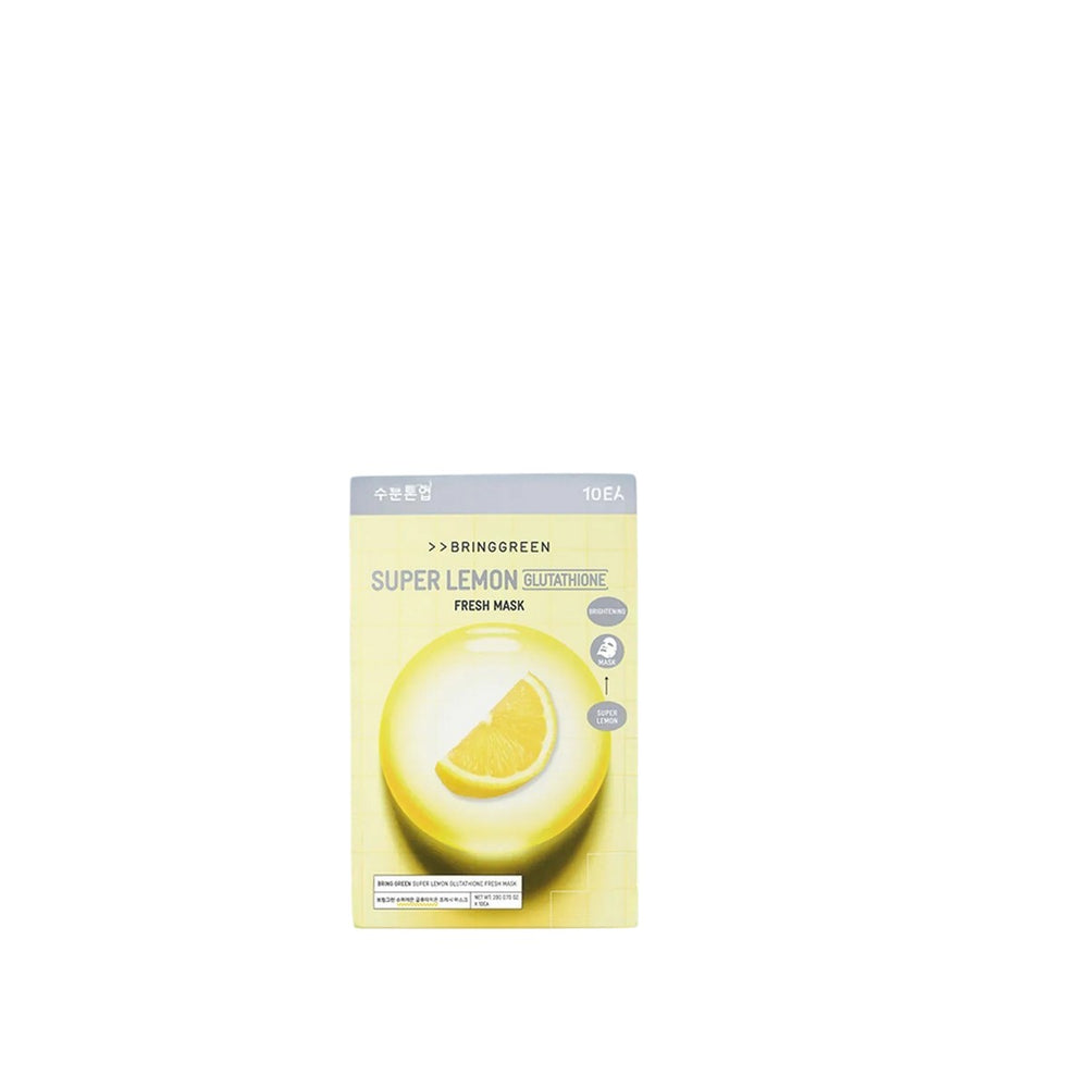 BRING GREEN | Super Lemon Glutathione Fresh Mask 1u – Mascarilla Facial Iluminadora con Limón y Glutatión.
