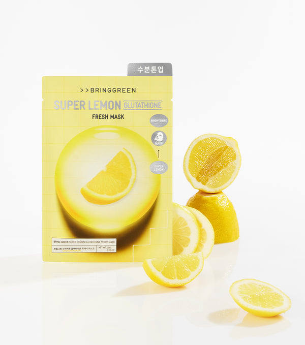 BRING GREEN | Super Lemon Glutathione Fresh Mask 1u – Mascarilla Facial Iluminadora con Limón y Glutatión.