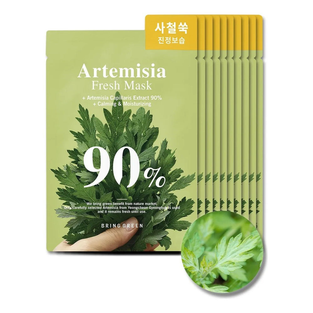 BRING GREEN | Artemisia Cera Fresh Mask 10u – Mascarilla Facial Calmante y Purificante con Artemisia Capillaris y Ceramidas.