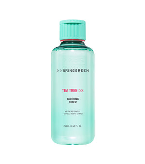 BRING GREEN | Tea Tree Cica Soothing Toner 250ml – Tónico Calmante y Exfoliante con Árbol de Té y Cica.
