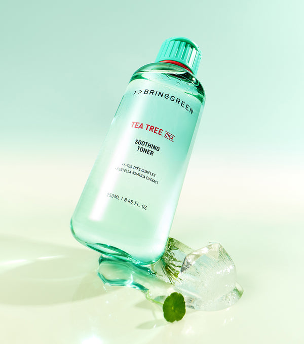 BRING GREEN | Tea Tree Cica Soothing Toner 250ml – Tónico Calmante y Exfoliante con Árbol de Té y Cica.
