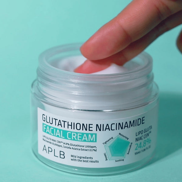 APLB Glutathione Niacinamide Facial Cream 55ml – Crema Hidratante Aclarante y Anti-Manchas con Glutatión y Centella Asiática