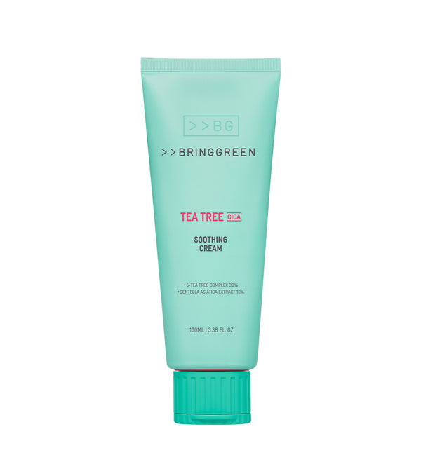 BRING GREEN | Tea Tree Cica Soothing Cream+ 100ml – Crema Calmante e Hidratante con Árbol de Té y Cica.