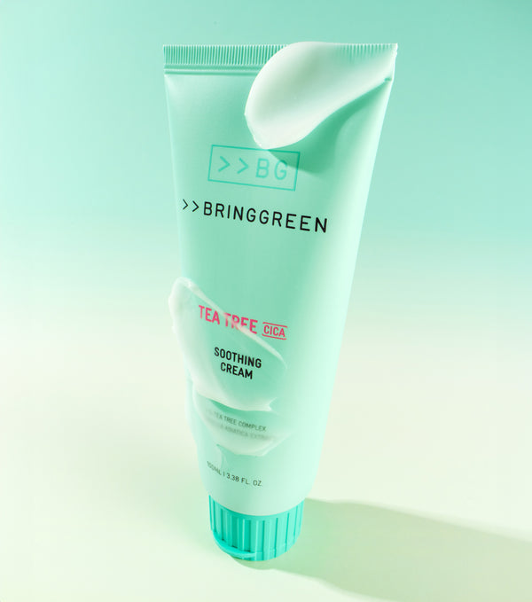 BRING GREEN | Tea Tree Cica Soothing Cream+ 100ml – Crema Calmante e Hidratante con Árbol de Té y Cica.