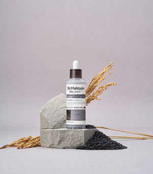DR. MELAXIN Peel Shot Exfoliating Black Rice Ampoule 80ml – Ampolla Exfoliante Renovadora con Agua de Arroz Negro
