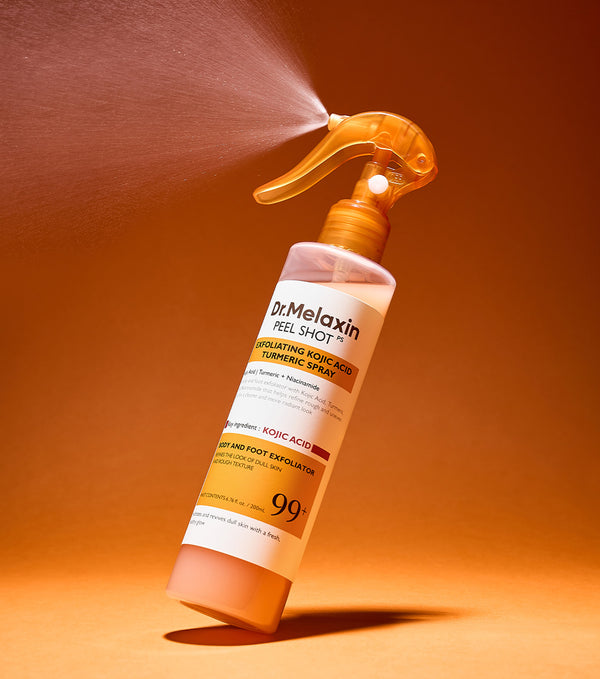 DR. MELAXIN Peel Shot Exfoliating Kojic Acid Turmeric Spray 200ml – Exfoliante Corporal e Iluminador con Ácido Kójico, AHA y PHA