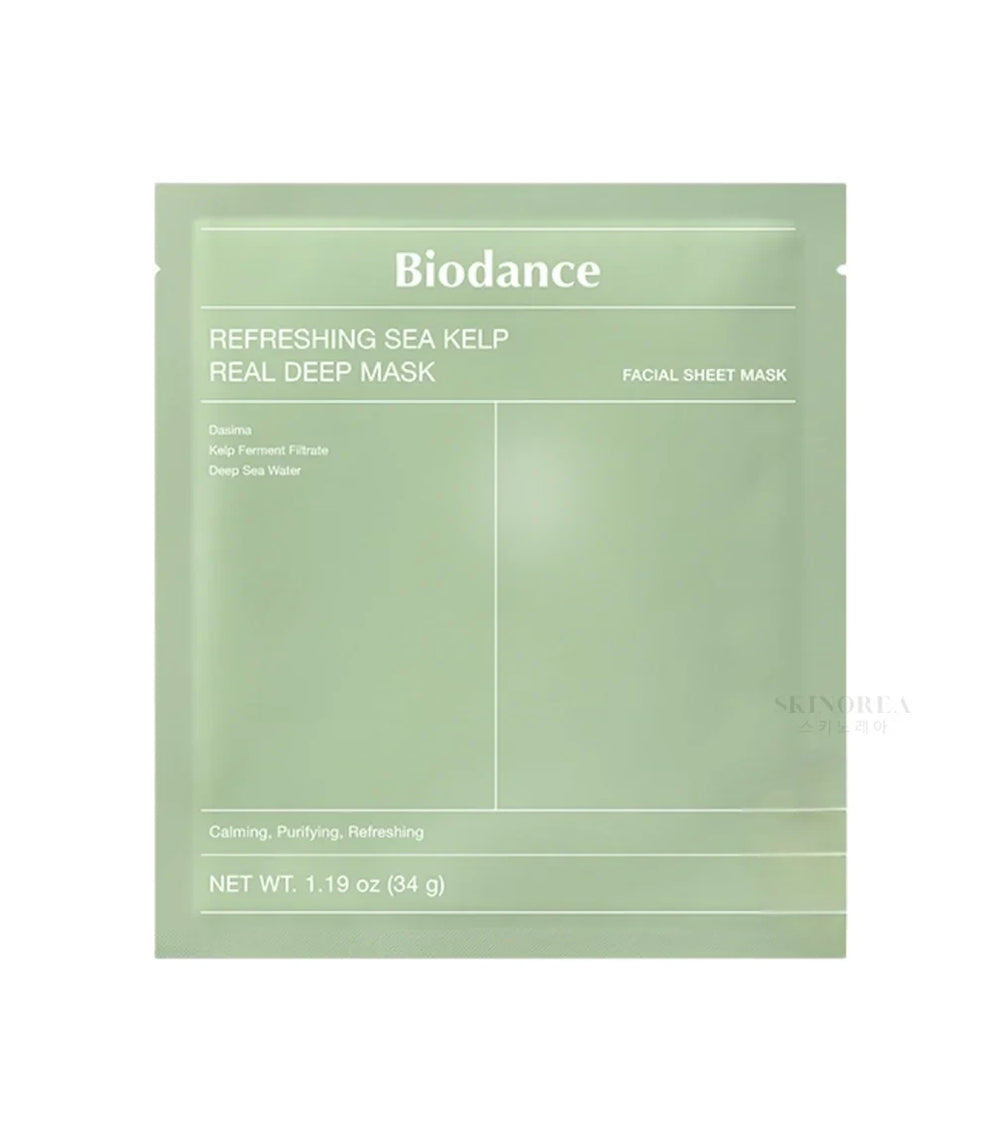 BIODANCE | Refreshing Sea Kelp Real Deep Mask 34g – Mascarilla de Hidrogel Calmante y Purificante con Algas Marinas.