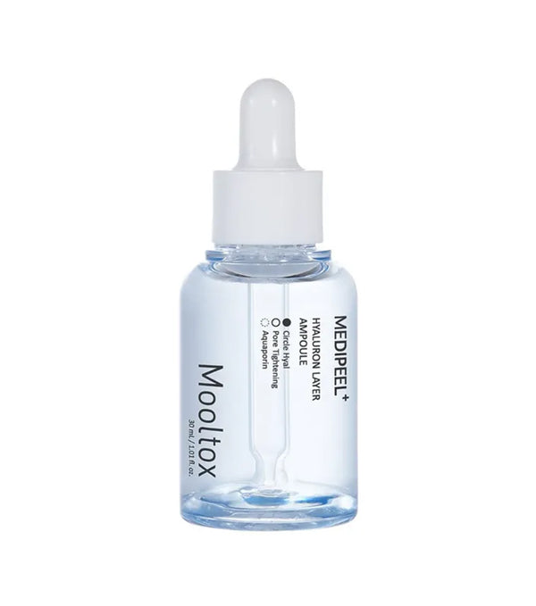MEDI-PEEL Hyaluronic Acid Layer Mooltox Ampoule 30ml – Sérum Hidratante y Minimizador de Poros con Ácido Hialurónico