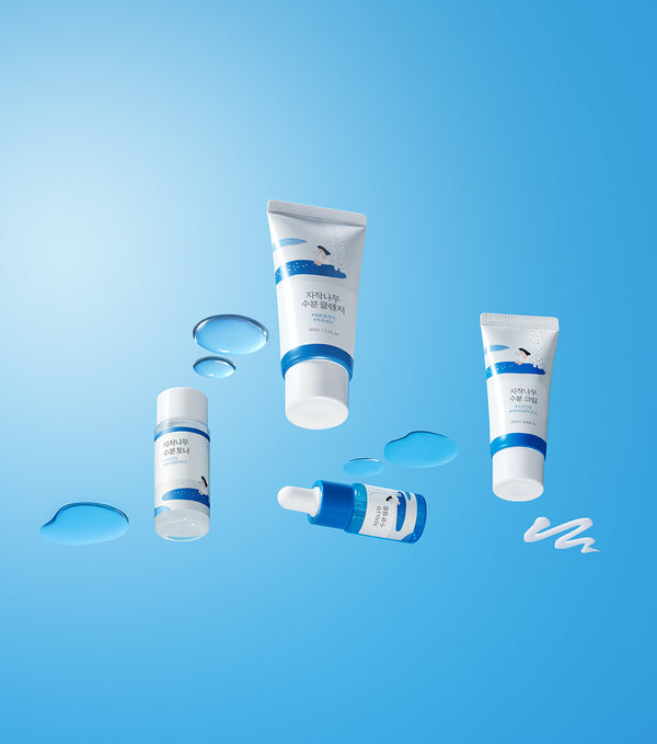 ROUNDLAB 1025 Dokdo Travel Routine Trial Kit (Cleanser 30ml + Toner 20ml + Ampule 10ml + Cream 20ml) – Kit de Rutina Hidratante con Agua de Mar Profunda
