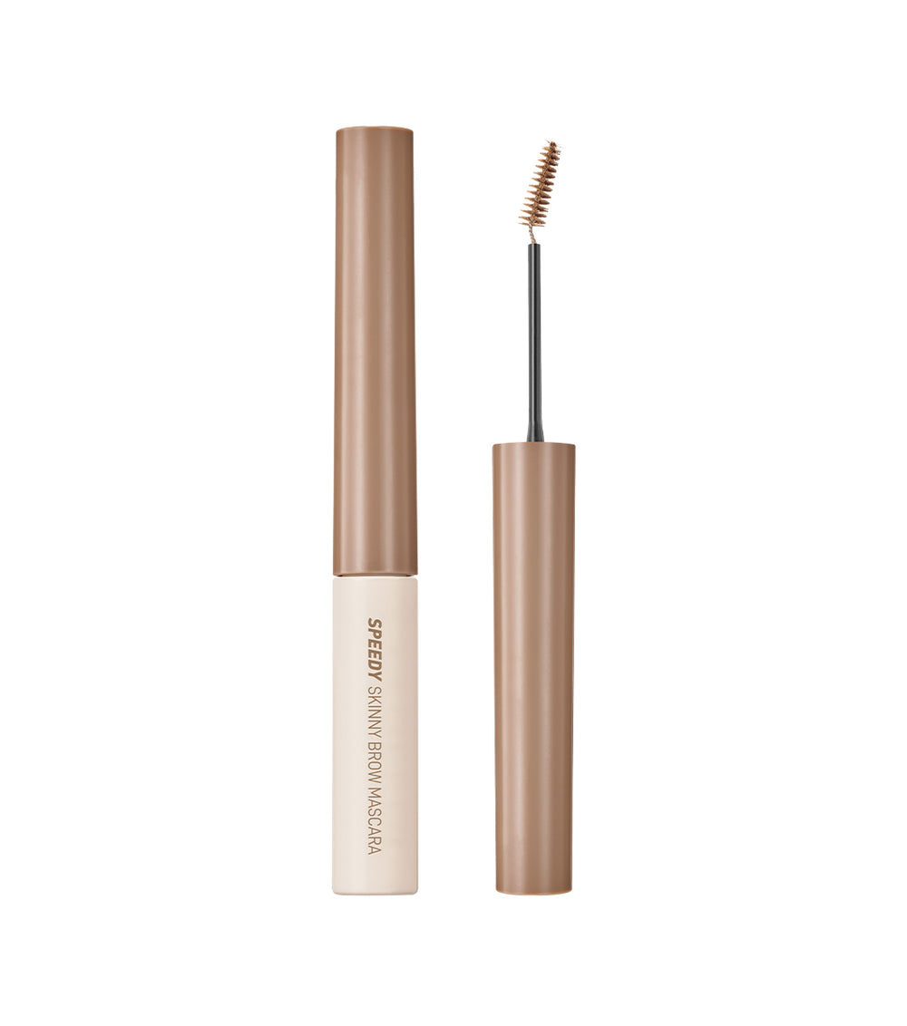 PERIPERA Speedy Skinny Brow Mascara 3g – Máscara de Cejas con Color y Polvo Fino Difuminador