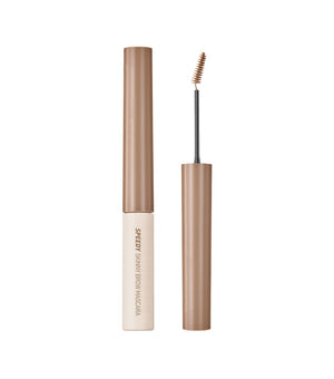 PERIPERA Speedy Skinny Brow Mascara 3g – Máscara de Cejas con Color y Polvo Fino Difuminador