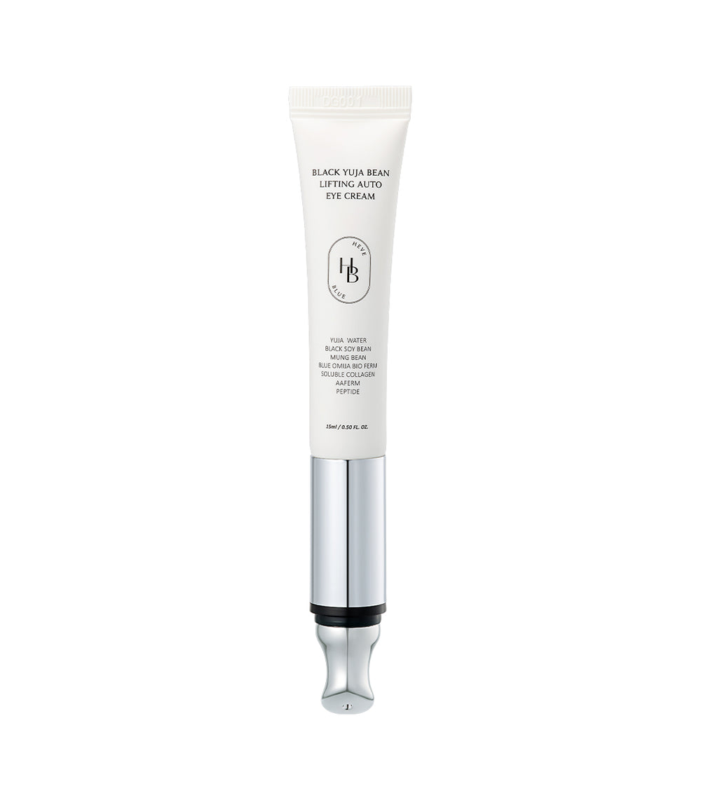 HEVEBLUE Black Yuja Bean Lifting Auto Eye Cream 15ml – Contorno de Ojos Lifting Iluminador con Colágeno y Péptidos