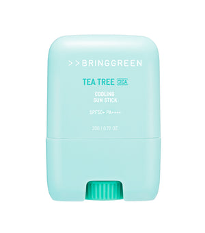 BRING GREEN | Tea Tree Cica Cooling Sun Stick 20g – Protector Solar Calmante en Barra SPF50+ con Árbol de Té y Cica.
