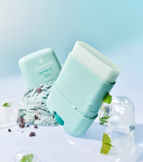 BRING GREEN | Tea Tree Cica Cooling Sun Stick 20g – Protector Solar Calmante en Barra SPF50+ con Árbol de Té y Cica.