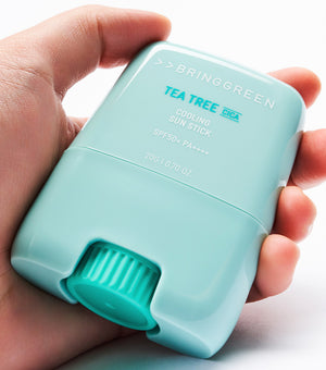 BRING GREEN | Tea Tree Cica Cooling Sun Stick 20g – Protector Solar Calmante en Barra SPF50+ con Árbol de Té y Cica.