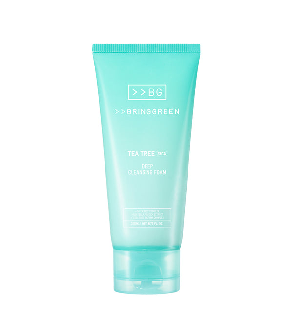 BRING GREEN | Tea Tree Cica Deep Cleansing Foam 120ml – Espuma Limpiadora Purificante con Árbol de Té y Cica.