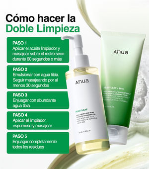 ANUA Double Cleansing Duo Set 2u - Set de Doble Limpieza Facial con Heartleaf y Quercetinol