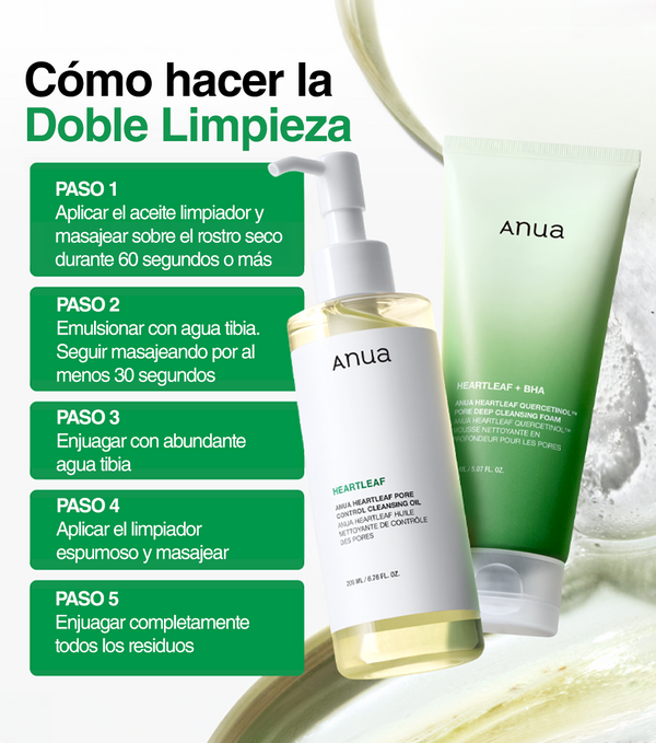 ANUA Double Cleansing Duo Set 2u - Set de Doble Limpieza Facial con Heartleaf y Quercetinol