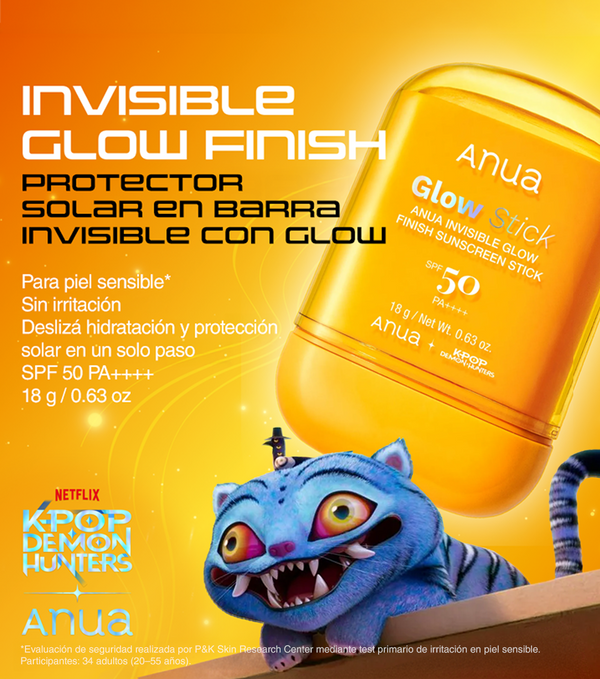 ANUA Invisible Glow Finish Sunscreen Stick 18g - Protector Solar en Barra Transparente con Ácido Hialurónico y Acabado Glow