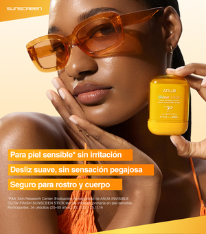 ANUA Invisible Glow Finish Sunscreen Stick 18g - Protector Solar en Barra Transparente con Ácido Hialurónico y Acabado Glow