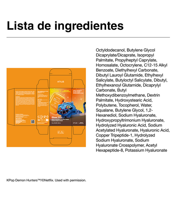 ANUA Invisible Glow Finish Sunscreen Stick 18g - Protector Solar en Barra Transparente con Ácido Hialurónico y Acabado Glow