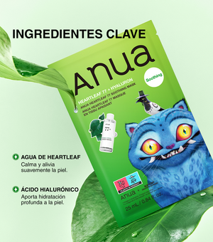 ANUA Heartleaf 77 Soothing Mask 1u - Mascarilla Facial Calmante y Anti-Rojeces con Heartleaf