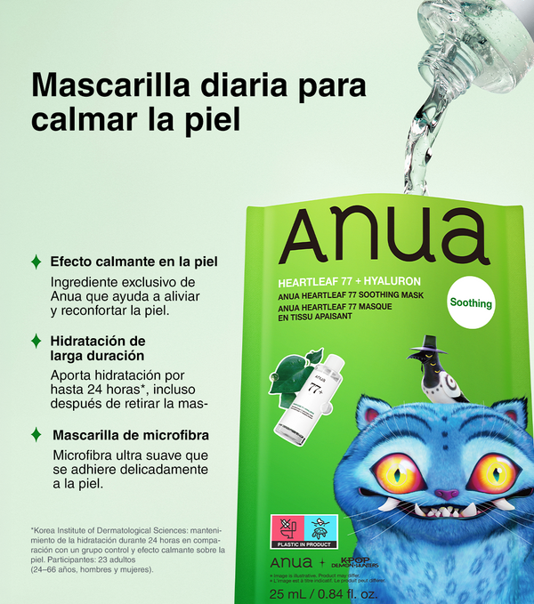 ANUA Heartleaf 77 Soothing Mask 1u - Mascarilla Facial Calmante y Anti-Rojeces con Heartleaf