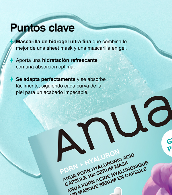 ANUA PDRN Hyaluronic Acid Capsule 100 Serum Mask 1u - Mascarilla Facial Regeneradora e Hidratante con PDRN