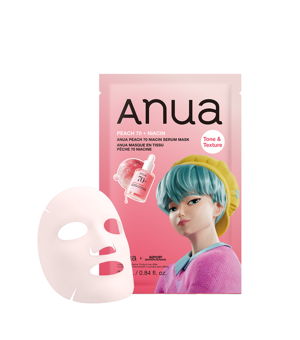 ANUA Peach 70 Niacin Serum Face Mask 1u - Mascarilla Facial Iluminadora con Extracto de Durazno y Niacinamida