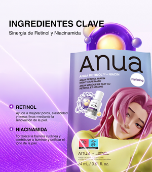 ANUA Retinol Niacin Night Care Mask 1u - Mascarilla Facial Renovadora Nocturna con Retinol y Niacinamida