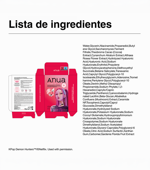 ANUA Niacinamide TXA Serum Mask 1u- Mascarilla Facial Antimanchas e Iluminadora con Niacinamida y Ácido Tranexámico