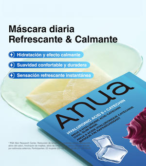 ANUA | 8 Hyaluronic Acid Catechin Cool Slim Mask 1u | Mascarilla Facial Hidratante y Refrescante con Ácido Hialurónico y Catequinas