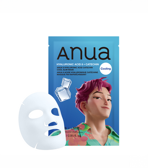 ANUA | 8 Hyaluronic Acid Catechin Cool Slim Mask 1u | Mascarilla Facial Hidratante y Refrescante con Ácido Hialurónico y Catequinas