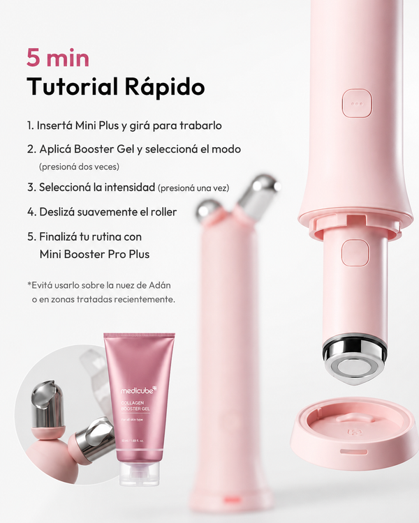 MEDICUBE AGE-R V Roller Pink Cabezal Roller Facial y Corporal para Mini Booster Pro Plus