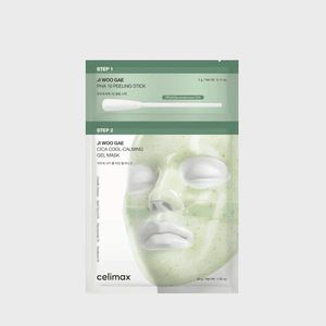 CELIMAX Ji Woo Gae Cica PHA Peel 2-Step Gel Mask (4 unidades) - Mascarilla Facial Exfoliante con PHA y Cica