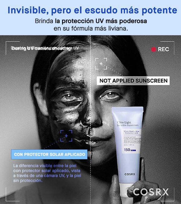 COSRX ULTRA-LIGHT INVISIBLE SUNSCREEN SPF50+ PA++++ 50ml | Protector solar facial de textura ultra liviana