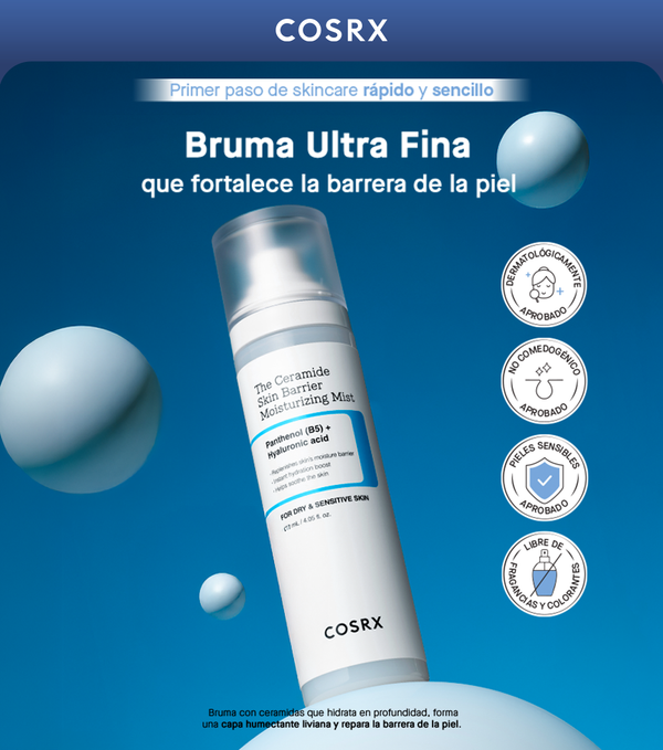 COSRX THE CERAMIDE SKIN BARRIER MOISTURIZING MIST 120ml| Bruma facial hidratante y reparadora