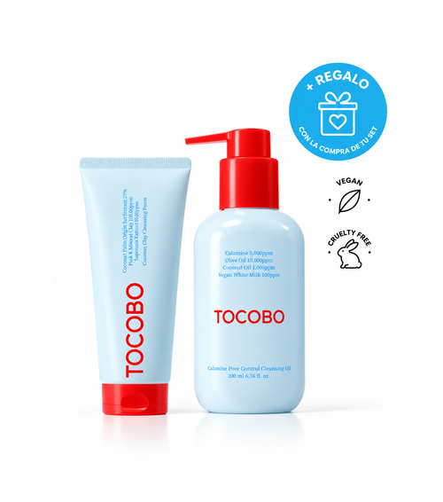 TOCOBO SET Doble Limpieza – Calamine Pore Control Cleansing Oil + Coconut Clay Cleansing Foam